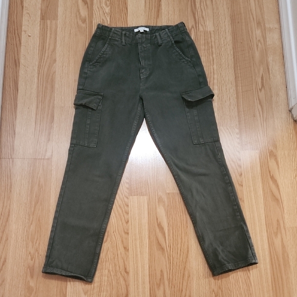 Pacsun Womens Green Cargo Utility Pants High Waisted Size 26 100% Cotton - Picture 4 of 10